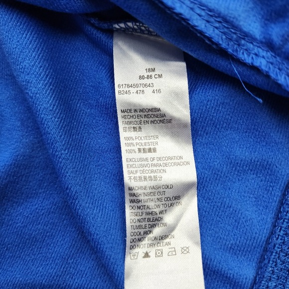 Nike Boys 18 Months Track Suit Zip Up Jacket Logo Jogger Bottoms Blue Gray White - Picture 7 of 7